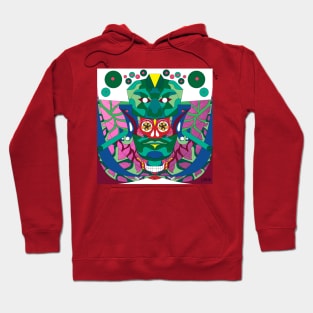 the red velvet queen in mexican jade pattern in ecopop pattern art mask Hoodie